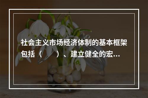 社会主义市场经济体制的基本框架包括（　　）、建立健全的宏观