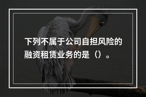 下列不属于公司自担风险的融资租赁业务的是（）。