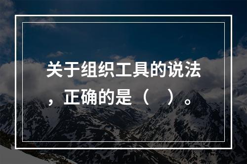 关于组织工具的说法，正确的是（　）。