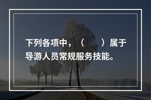 下列各项中，（　　）属于导游人员常规服务技能。