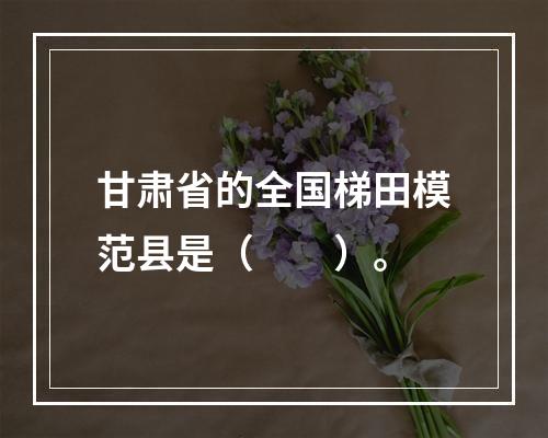 甘肃省的全国梯田模范县是（　　）。