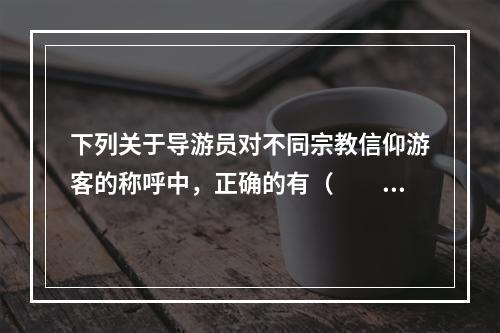 下列关于导游员对不同宗教信仰游客的称呼中，正确的有（　　）