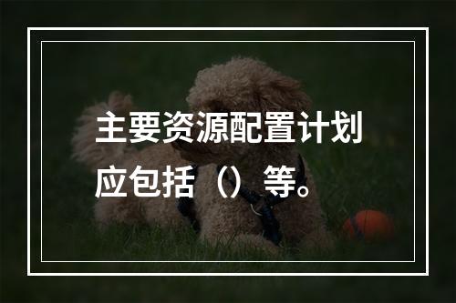 主要资源配置计划应包括（）等。