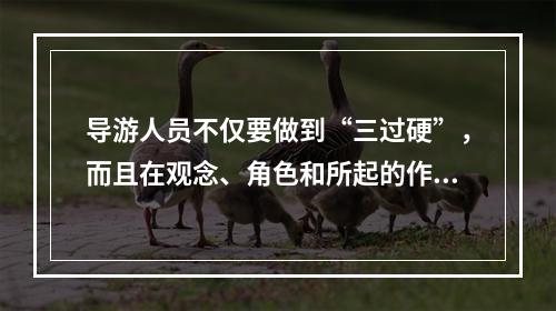 导游人员不仅要做到“三过硬”，而且在观念、角色和所起的作用