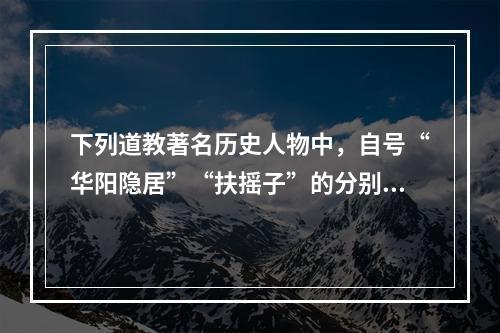 下列道教著名历史人物中，自号“华阳隐居”“扶摇子”的分别是