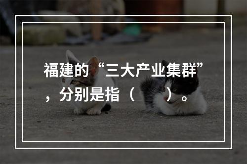 福建的“三大产业集群”，分别是指（　　）。