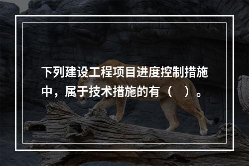 下列建设工程项目进度控制措施中，属于技术措施的有（　）。