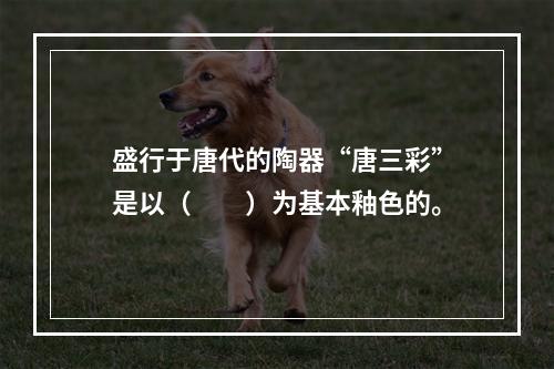 盛行于唐代的陶器“唐三彩”是以（　　）为基本釉色的。