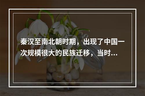 秦汉至南北朝时期，出现了中国一次规模很大的民族迁移，当时，