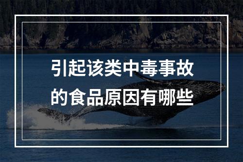 引起该类中毒事故的食品原因有哪些