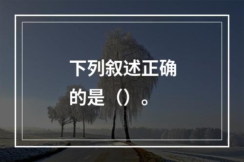 下列叙述正确的是（）。