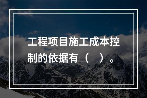 工程项目施工成本控制的依据有（　）。