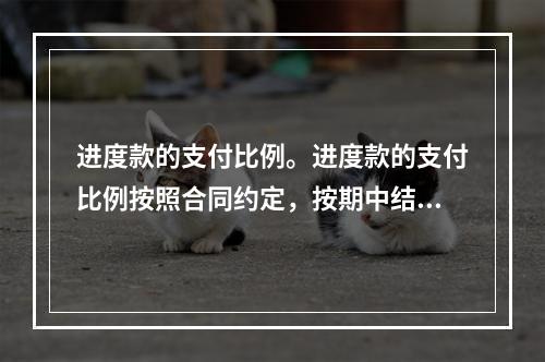 进度款的支付比例。进度款的支付比例按照合同约定，按期中结算价