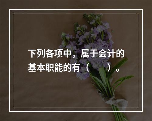 下列各项中，属于会计的基本职能的有（　　）。