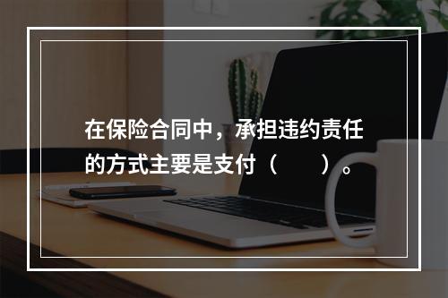 在保险合同中，承担违约责任的方式主要是支付（　　）。