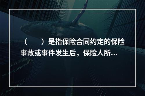 （　　）是指保险合同约定的保险事故或事件发生后，保险人所应承