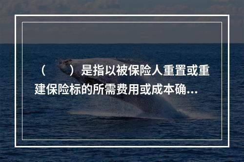 （　　）是指以被保险人重置或重建保险标的所需费用或成本确定保