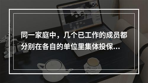 同一家庭中，几个已工作的成员都分别在各自的单位里集体投保了家