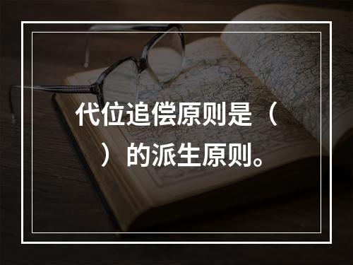 代位追偿原则是（　　）的派生原则。