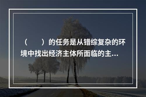 （　　）的任务是从错综复杂的环境中找出经济主体所面临的主要风