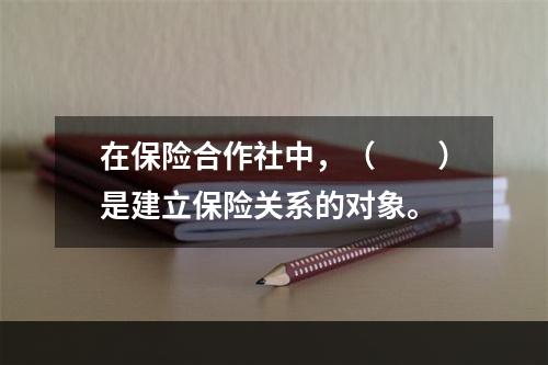 在保险合作社中，（　　）是建立保险关系的对象。