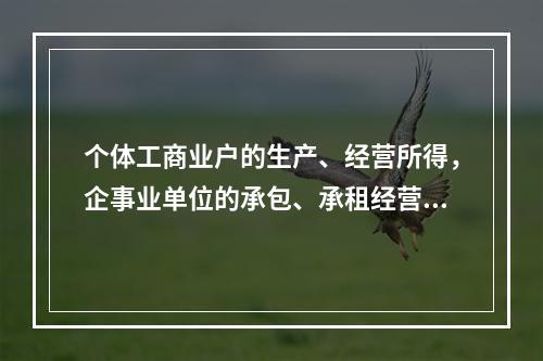 个体工商业户的生产、经营所得，企事业单位的承包、承租经营所得