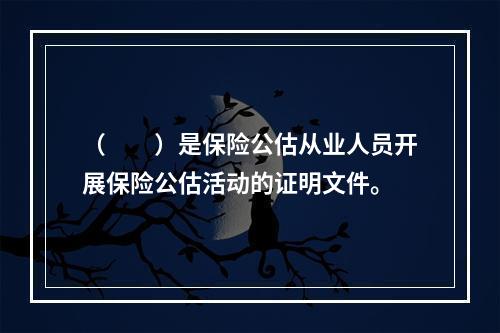 （　　）是保险公估从业人员开展保险公估活动的证明文件。