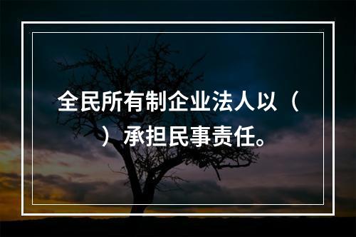 全民所有制企业法人以（　　）承担民事责任。