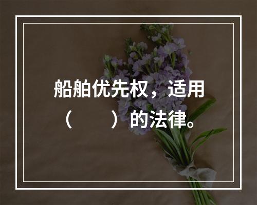 船舶优先权，适用（　　）的法律。