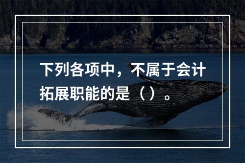 下列各项中，不属于会计拓展职能的是（ ）。