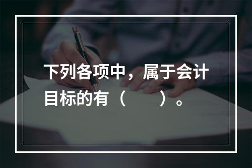 下列各项中，属于会计目标的有（　　）。