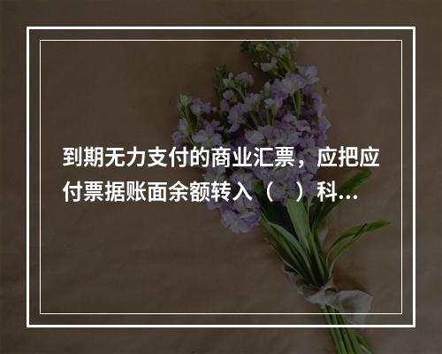 到期无力支付的商业汇票，应把应付票据账面余额转入（　）科目。