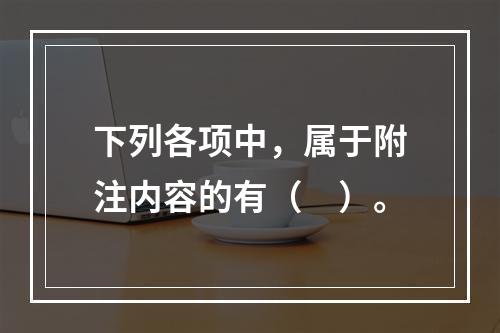 下列各项中，属于附注内容的有（　）。