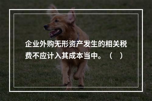 企业外购无形资产发生的相关税费不应计入其成本当中。（　）