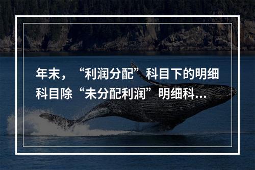 年末，“利润分配”科目下的明细科目除“未分配利润”明细科目外