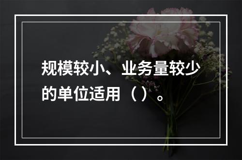 规模较小、业务量较少的单位适用（ ）。