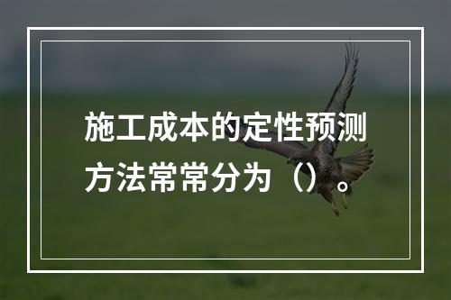 施工成本的定性预测方法常常分为（）。