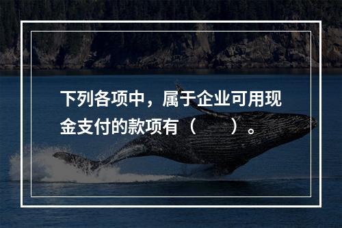 下列各项中，属于企业可用现金支付的款项有（　　）。