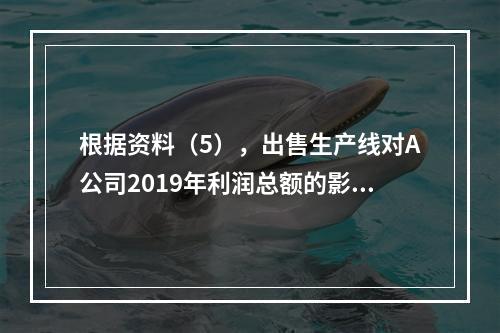 根据资料（5），出售生产线对A公司2019年利润总额的影响金