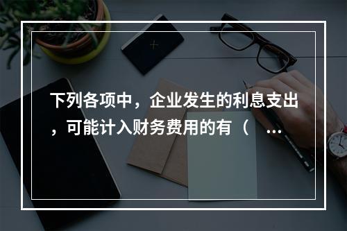 下列各项中，企业发生的利息支出，可能计入财务费用的有（　）。