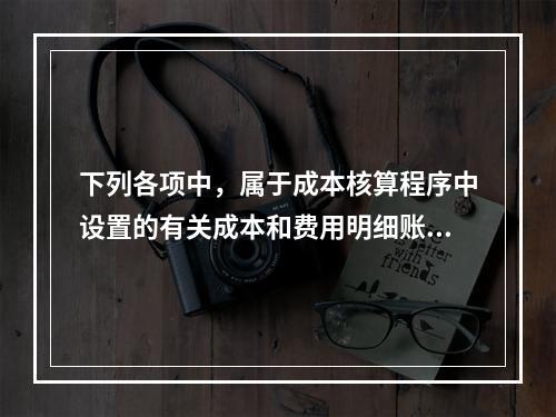 下列各项中，属于成本核算程序中设置的有关成本和费用明细账的有