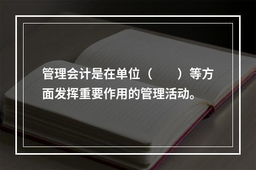 管理会计是在单位（　　）等方面发挥重要作用的管理活动。