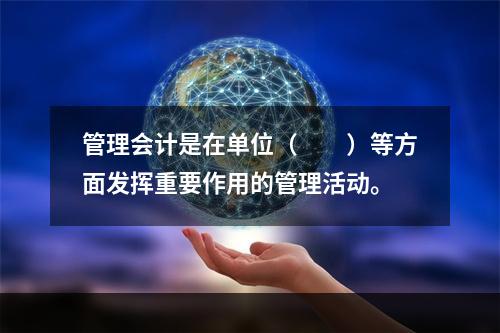 管理会计是在单位（　　）等方面发挥重要作用的管理活动。