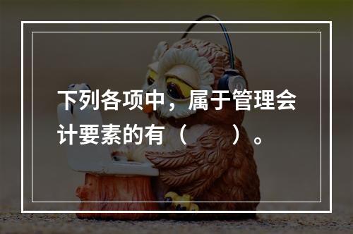 下列各项中，属于管理会计要素的有（　　）。