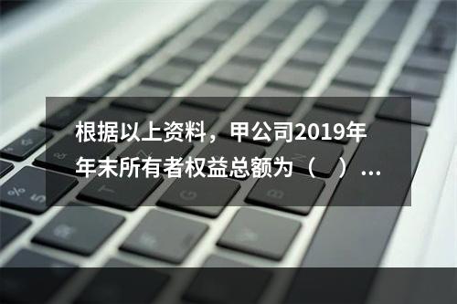 根据以上资料，甲公司2019年年末所有者权益总额为（　）万元