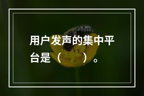 用户发声的集中平台是（　　）。