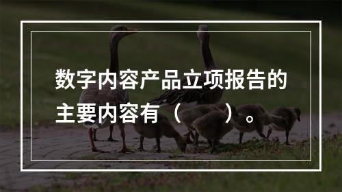 数字内容产品立项报告的主要内容有（　　）。