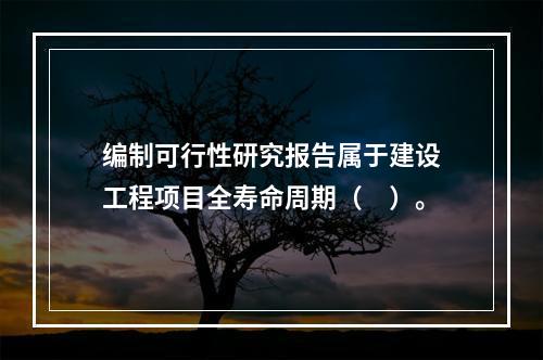 编制可行性研究报告属于建设工程项目全寿命周期（　）。