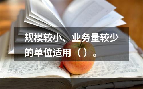 规模较小、业务量较少的单位适用（ ）。