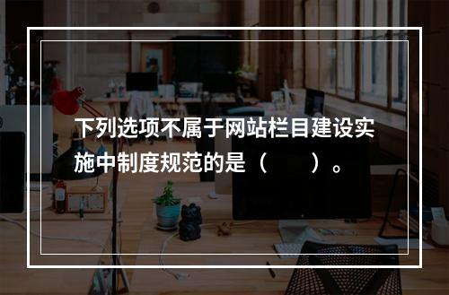 下列选项不属于网站栏目建设实施中制度规范的是（　　）。